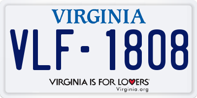VA license plate VLF1808