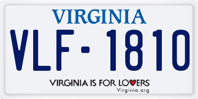 VA license plate VLF1810