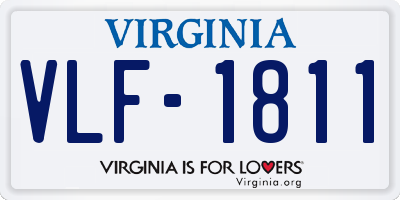 VA license plate VLF1811