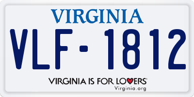 VA license plate VLF1812