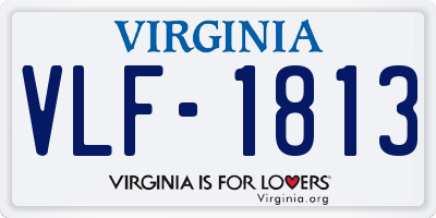 VA license plate VLF1813