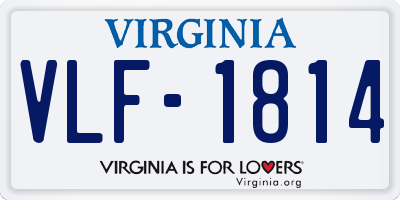 VA license plate VLF1814