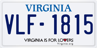 VA license plate VLF1815