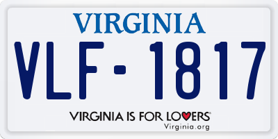 VA license plate VLF1817