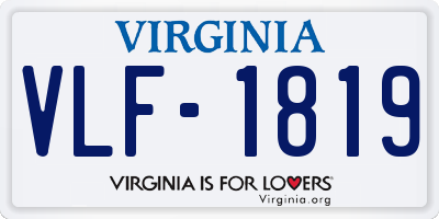 VA license plate VLF1819