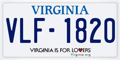 VA license plate VLF1820