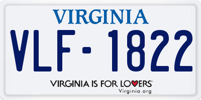 VA license plate VLF1822