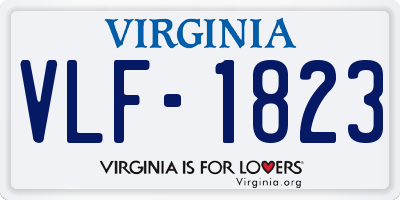 VA license plate VLF1823