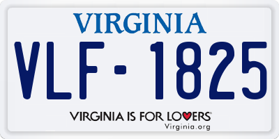 VA license plate VLF1825