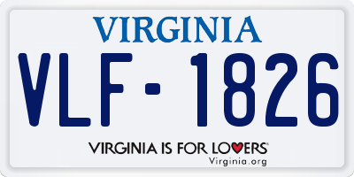 VA license plate VLF1826