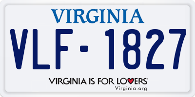 VA license plate VLF1827