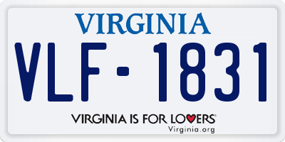 VA license plate VLF1831