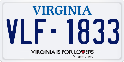 VA license plate VLF1833