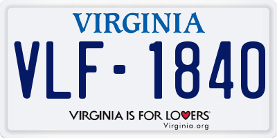 VA license plate VLF1840