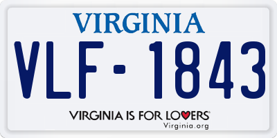 VA license plate VLF1843
