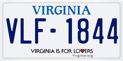 VA license plate VLF1844