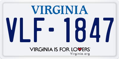 VA license plate VLF1847