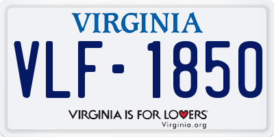 VA license plate VLF1850