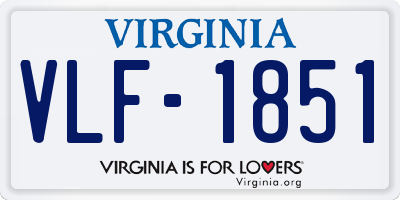VA license plate VLF1851