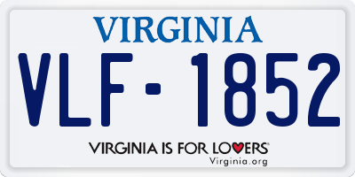 VA license plate VLF1852