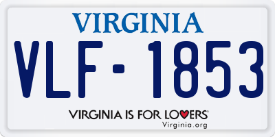 VA license plate VLF1853
