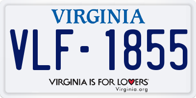 VA license plate VLF1855