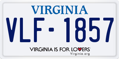 VA license plate VLF1857