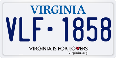 VA license plate VLF1858