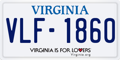 VA license plate VLF1860
