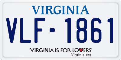 VA license plate VLF1861
