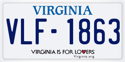 VA license plate VLF1863