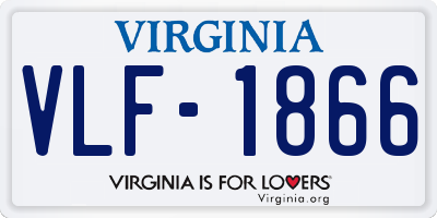 VA license plate VLF1866