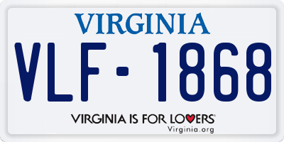 VA license plate VLF1868