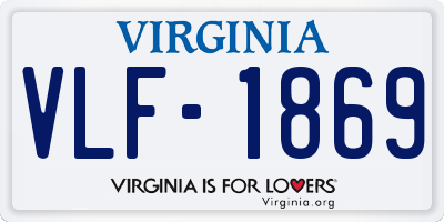 VA license plate VLF1869