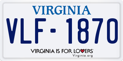 VA license plate VLF1870