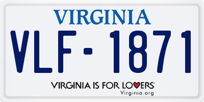 VA license plate VLF1871