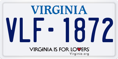 VA license plate VLF1872