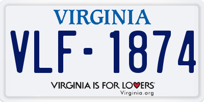 VA license plate VLF1874