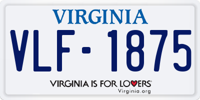 VA license plate VLF1875