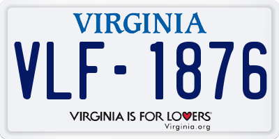 VA license plate VLF1876