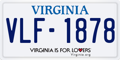 VA license plate VLF1878