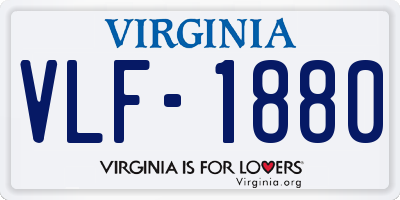 VA license plate VLF1880