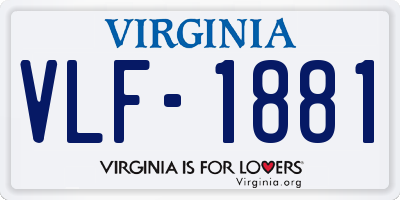 VA license plate VLF1881