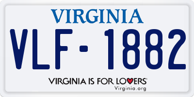 VA license plate VLF1882