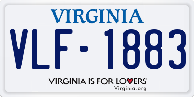 VA license plate VLF1883
