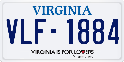 VA license plate VLF1884