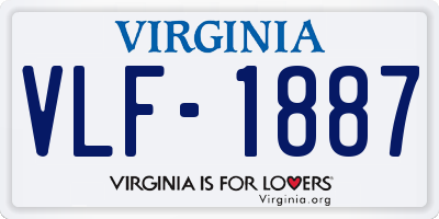 VA license plate VLF1887