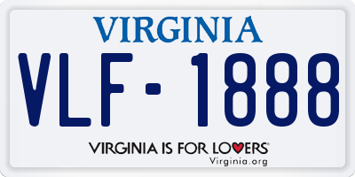 VA license plate VLF1888