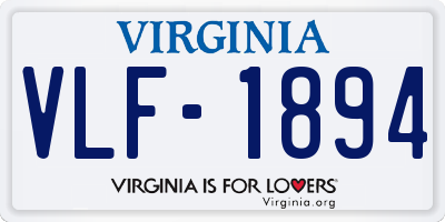 VA license plate VLF1894