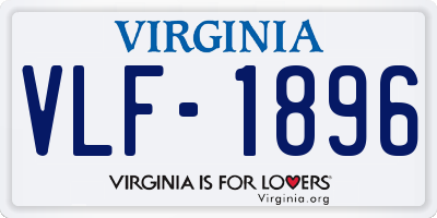 VA license plate VLF1896